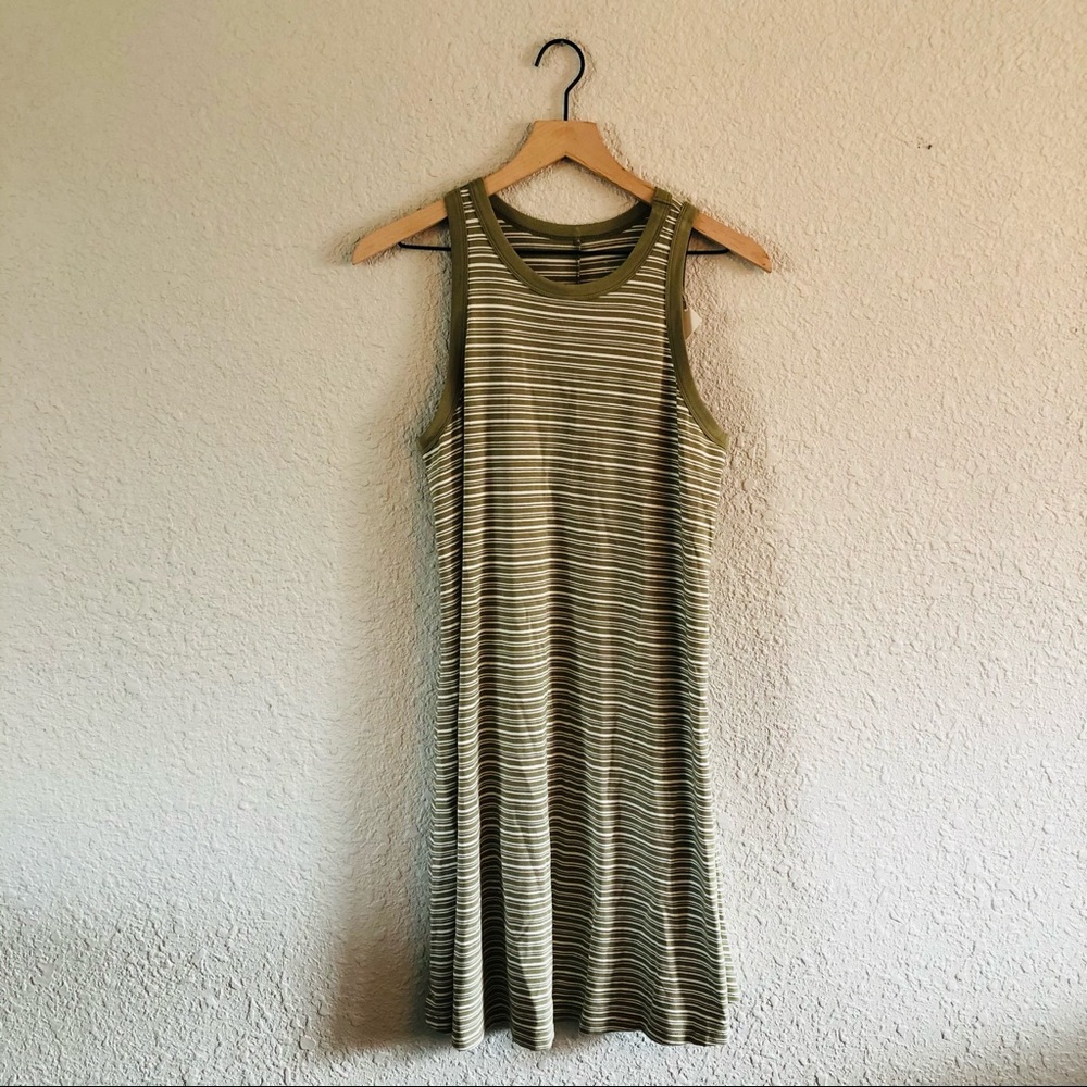 A New Day Green & White Tank Swing Dress